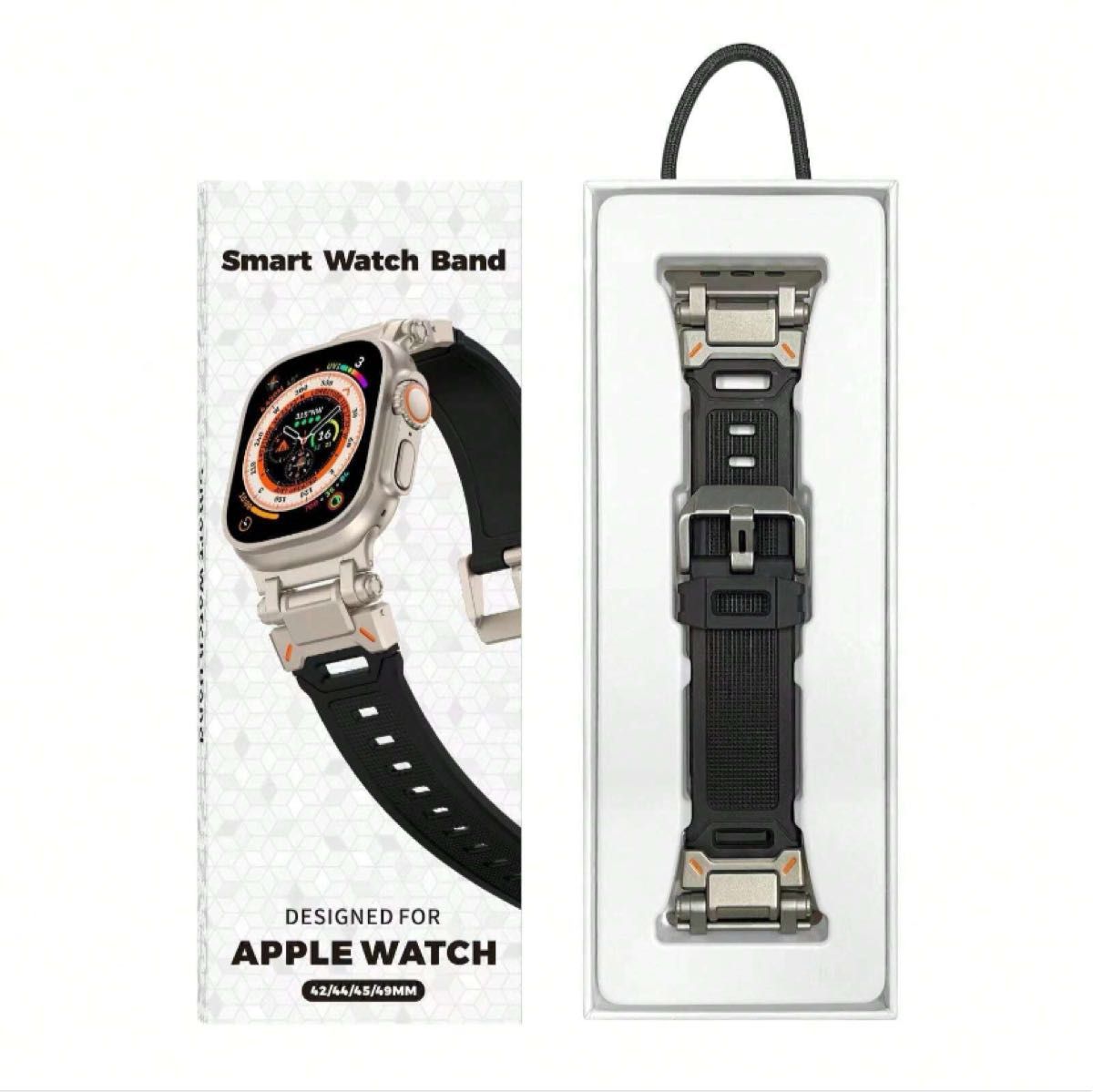 apple Watchバンド 49/45/44/42mm アップルウォッチ ブラック Watch