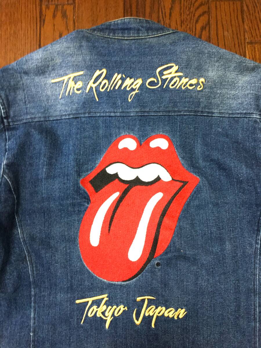 ストーンズ The Rolling Stones ジャックローズ ヴィンテージ JACKROSE VINTAGE デニム シングル ライダース ジャケット XL ロック バンドの画像1