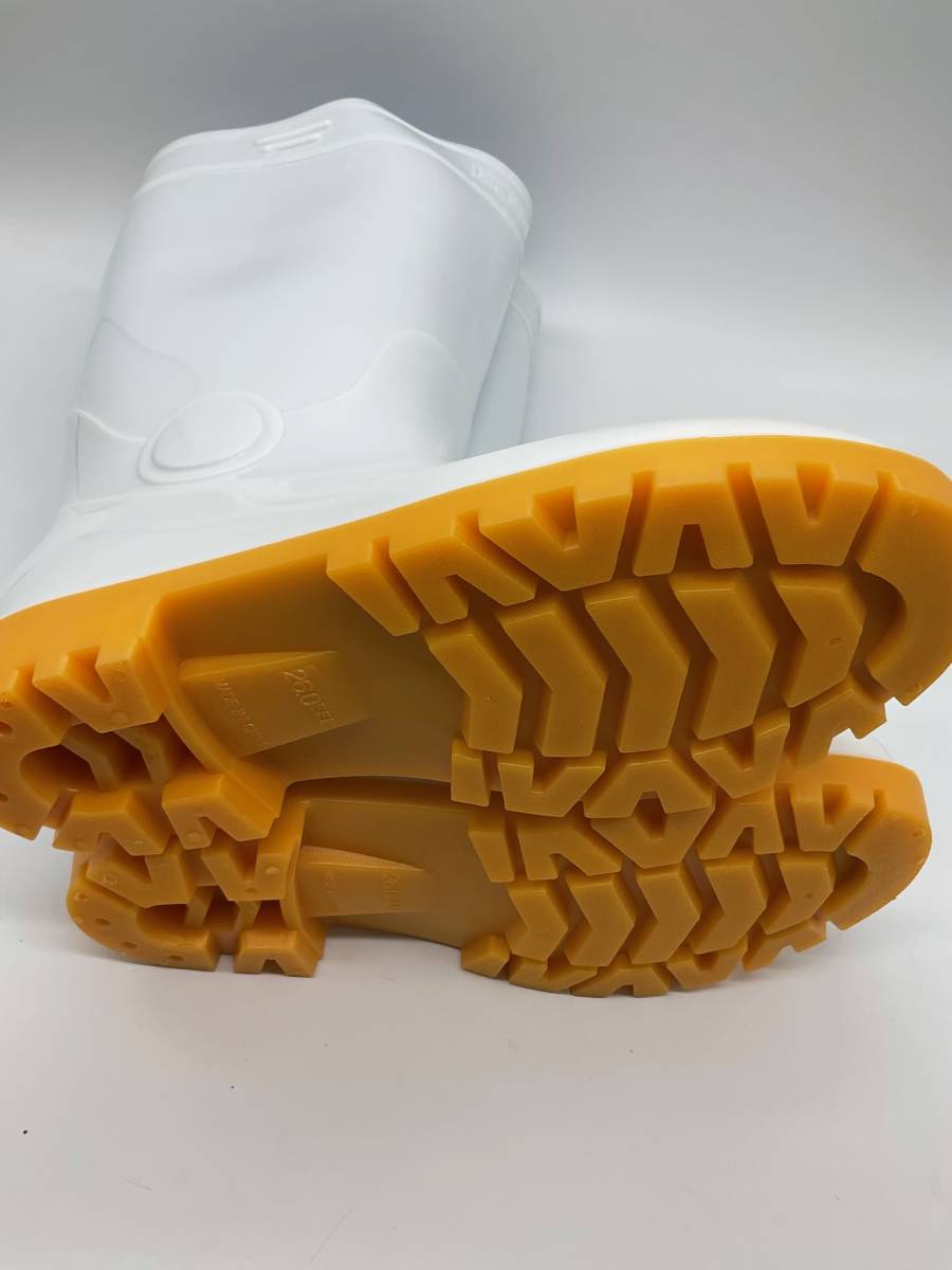 送料無料 白 29cm 耐油安全長靴 鋼製先芯入り PVC セーフティブーツ ロングタイプ 新品1足の画像4