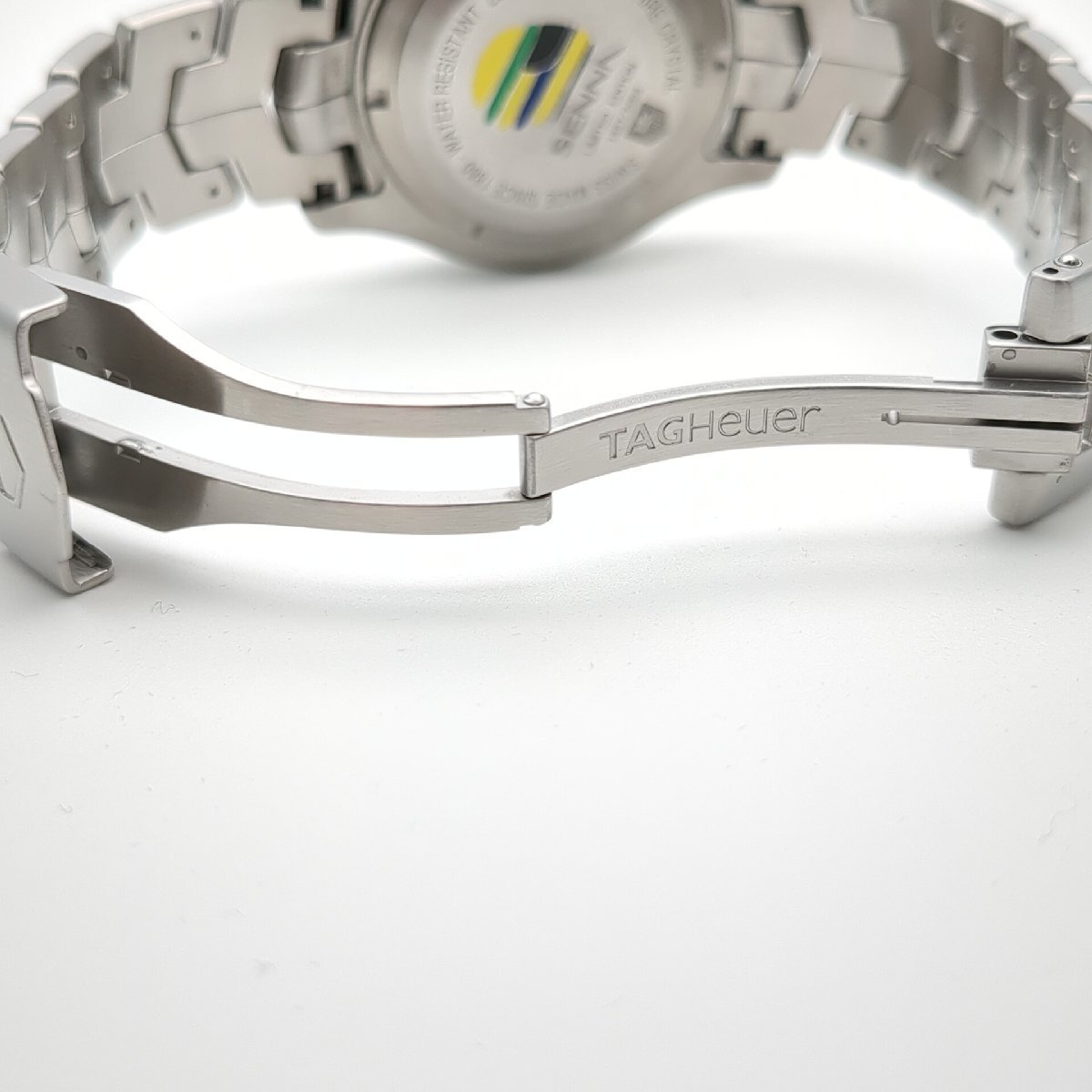 TAGHEUER タグホイヤー アイルトン・セナ リンク 限定モデル CJF2113 腕時計 メンズ 自動巻き 動作品 クロノグラフ デイト 青文字盤の画像7