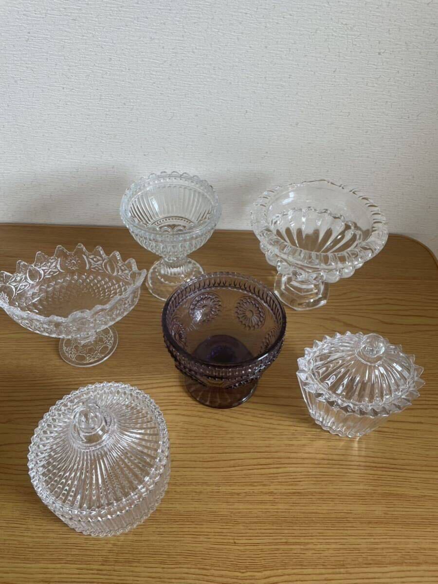 レトロ ガラス 昭和レトロ ガラス製 小皿 サラダボウル 小鉢 コレクション_画像2