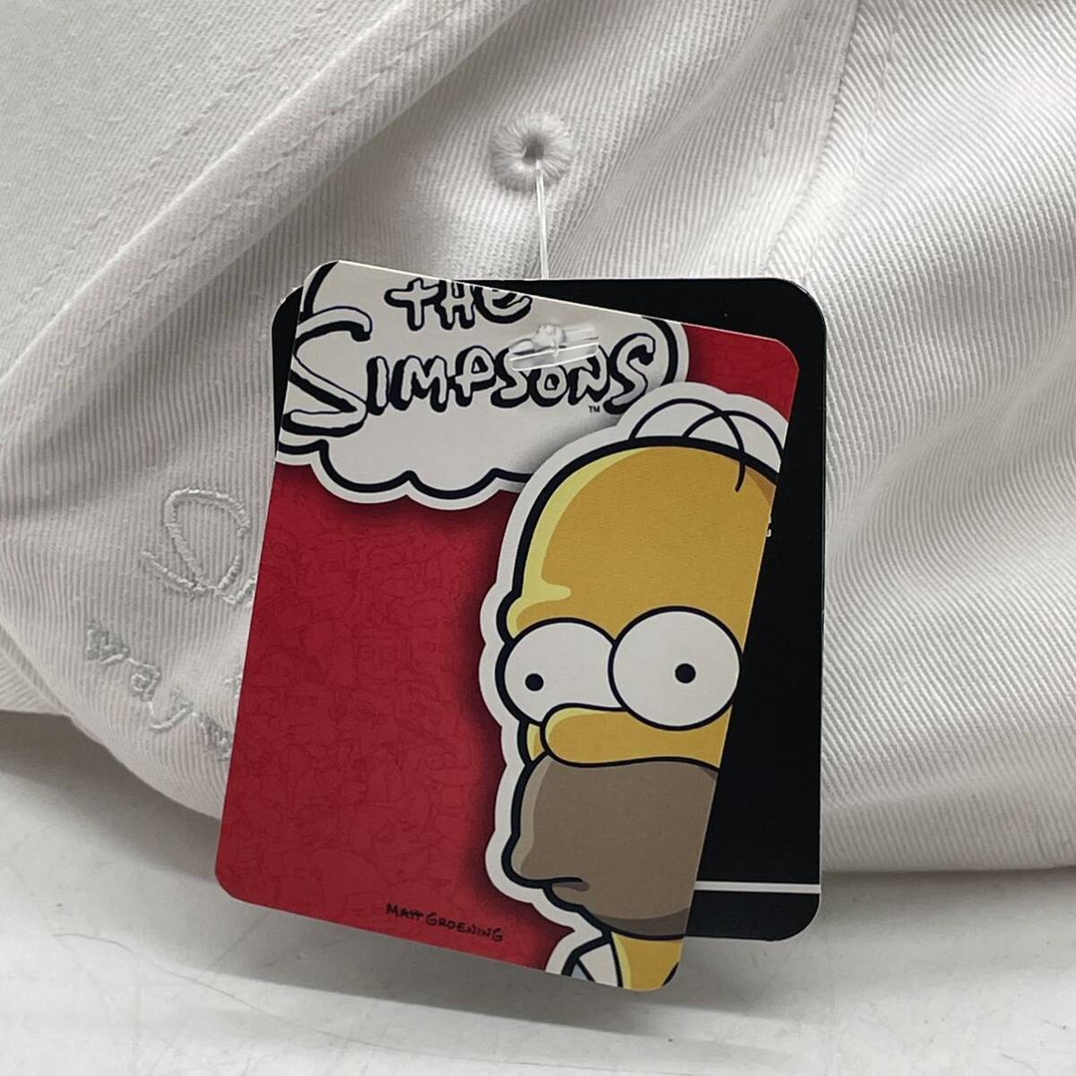 KO2298□THE SIMPSONS × wayward コラボキャップ 帽子野球帽 ホワイト アジャスターコットン シンプソンズ_画像6