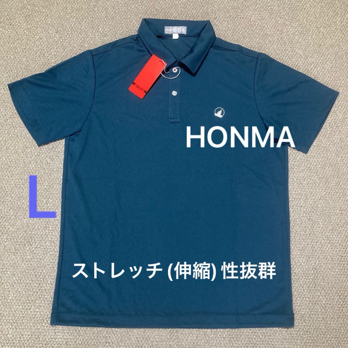 本間 HONMA ホンマ ゴルフウェア 半袖 ポロシャツ ネイビー L