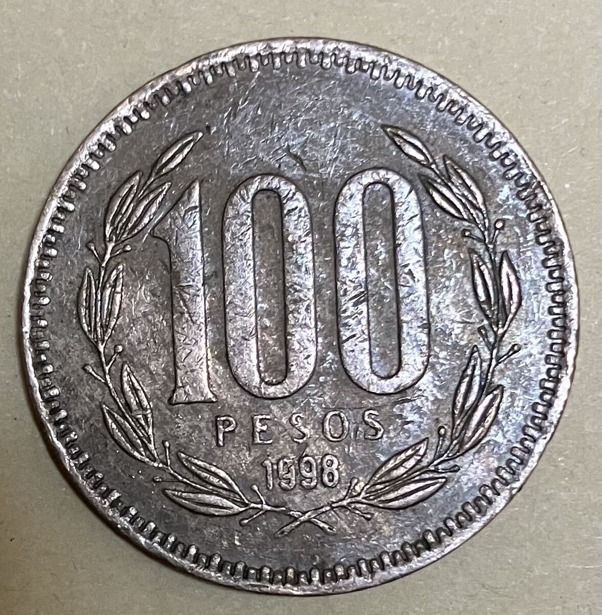 チリ　100ペソ 1998年　外国コイン　チリペソ　アンティーク　硬貨 雑貨_画像1