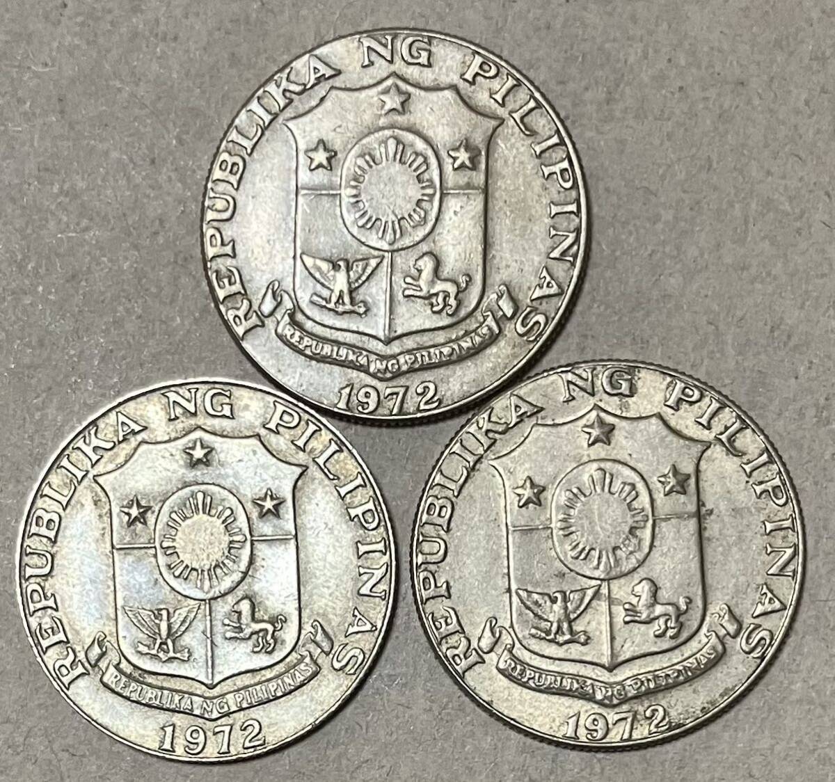 フィリピン　50センティモ 1972年　3枚セット　外国コイン　フィリピンコイン　センティモ　_画像2
