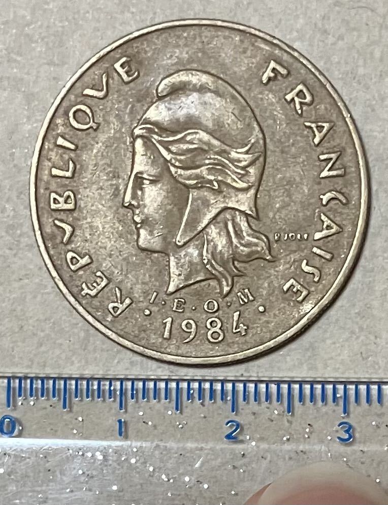 フランス領ニューカレドニア　100フラン　100Francs　1984年　外国コイン　コイン コレクション 硬貨 外国コイン_画像3