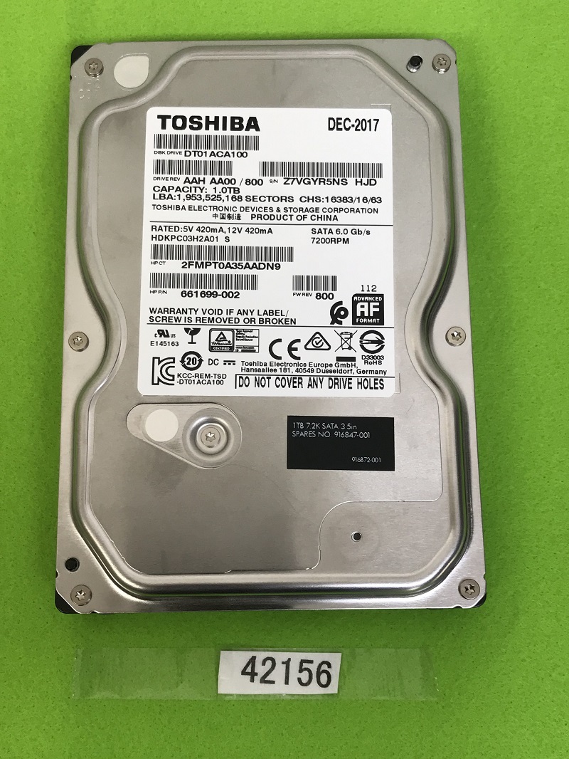 Toshiba DT01ACA100 1TB SATA 3.5 インチ 1000GB 3.5 インチ SATA (42156)_画像1
