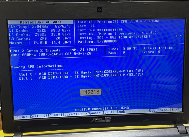 SK Hynix 2Rx8 PC3L-12800S DDR3 ノートPC用 メモリ 204ピン 16GB 8GB 2枚 DDR3 LAPTOP RAM (42218)の画像1