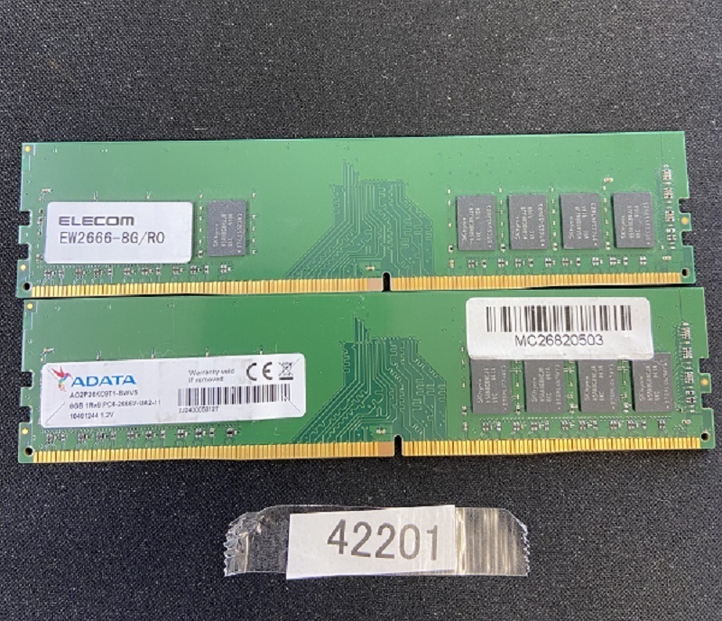 DDR4 2666 8GB 2枚組 16GB DDR4 デスクトップ用メモリ 288ピン ECC無し DESKTOP RAM (42201)の画像2