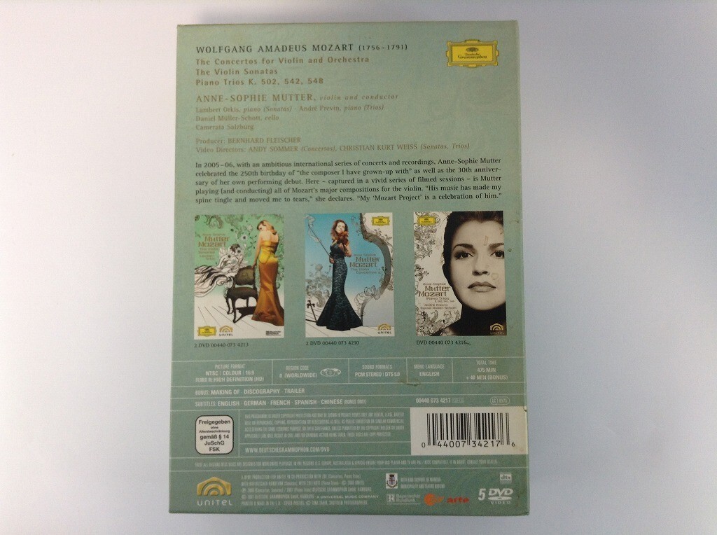 TF729 Anne-Sophie Mutter Mozart: Concertos / Sonatas / Trios 【DVD】 108の画像2
