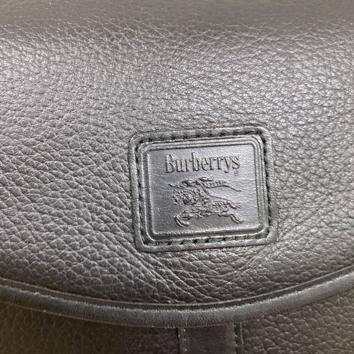 1 иен [ прекрасный товар ] BURBERRY Burberry сумка на плечо женский кожа черный noba проверка тень шланг наклонный .. бизнес чёрный 