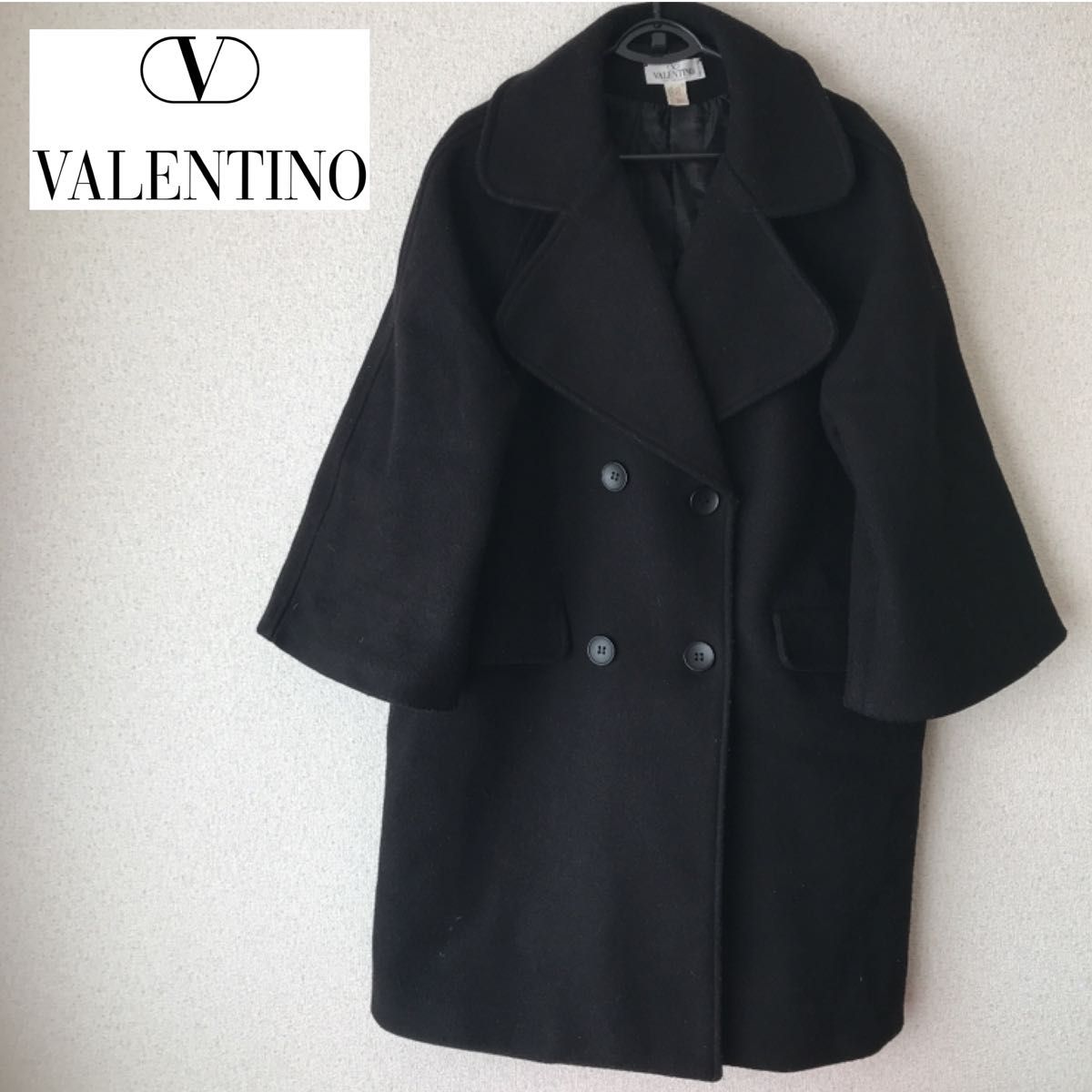 【関税込み】Valentino ネイビー カシミヤ コート ヴァレンティノValentino ヴィンテージコートvintage