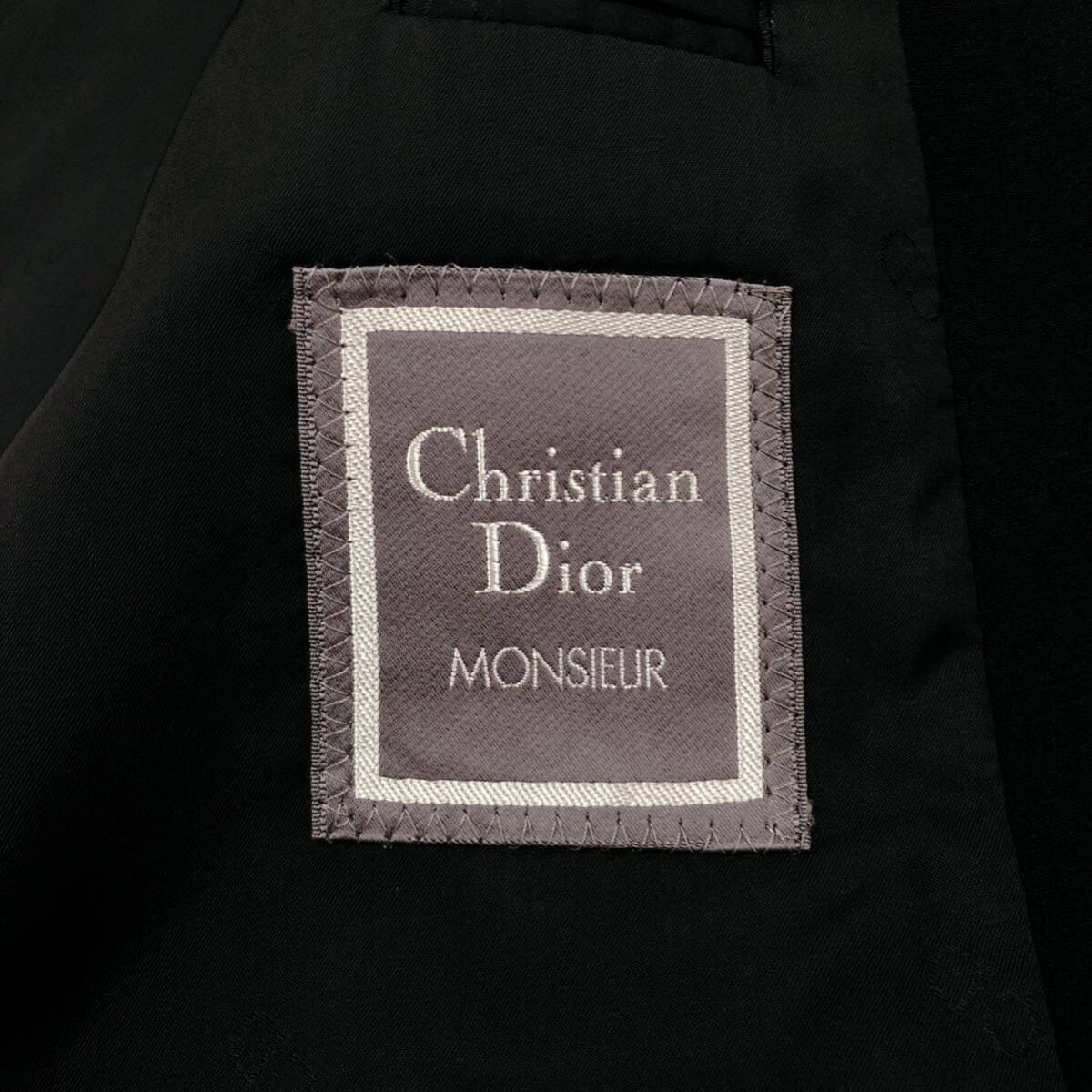 高級★Christian Dior MONSIEUR クリスチャンディオール ムッシュ テーラードジャケット 1B 黒 A6タキシードの画像6