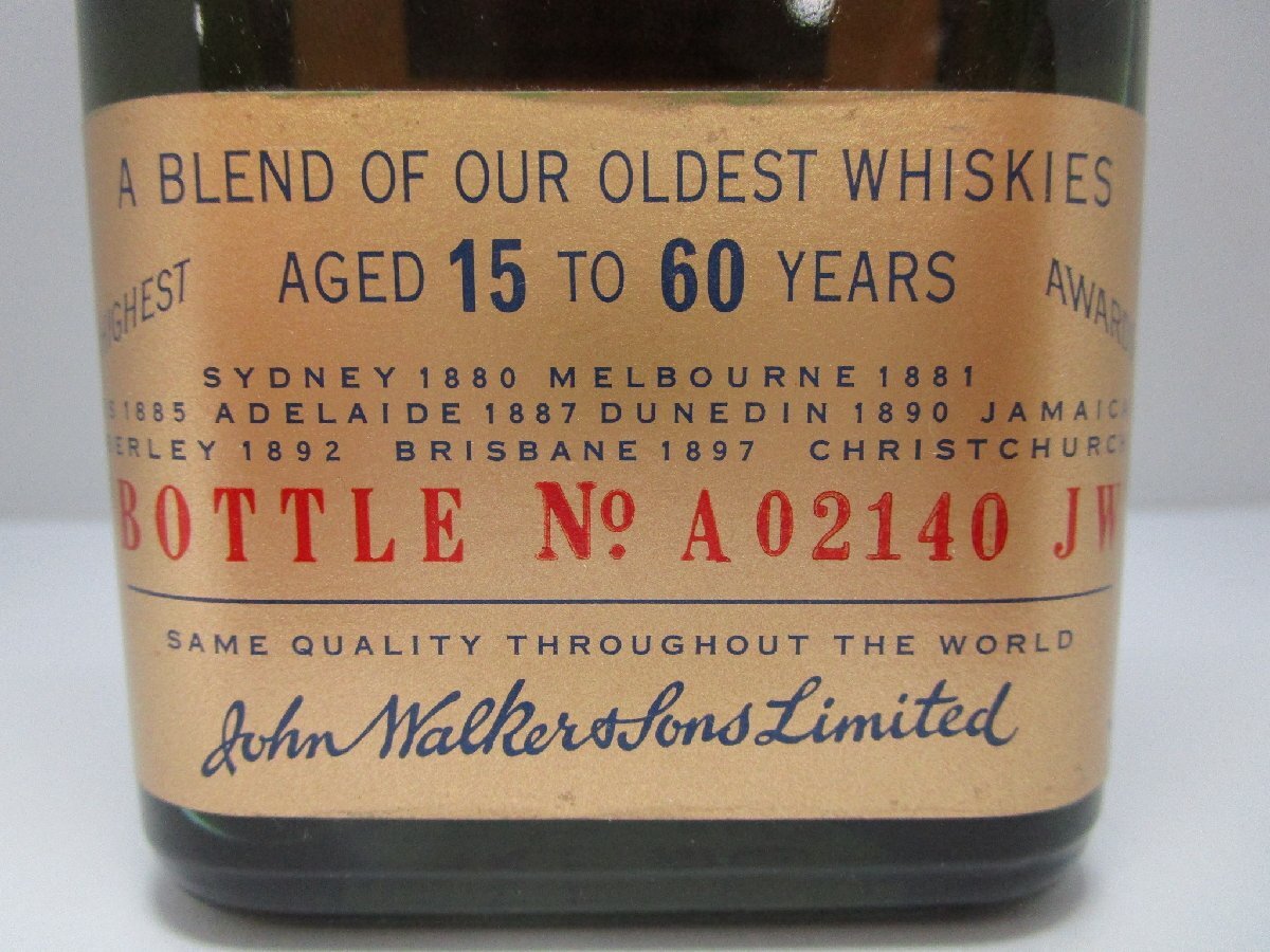 ジョニーウォーカー ブルーラベル オールデスト 15 to 60 years 750ml 43% John Walker Oldest スコッチ 未開栓 古酒 箱・冊子/B36122の画像3