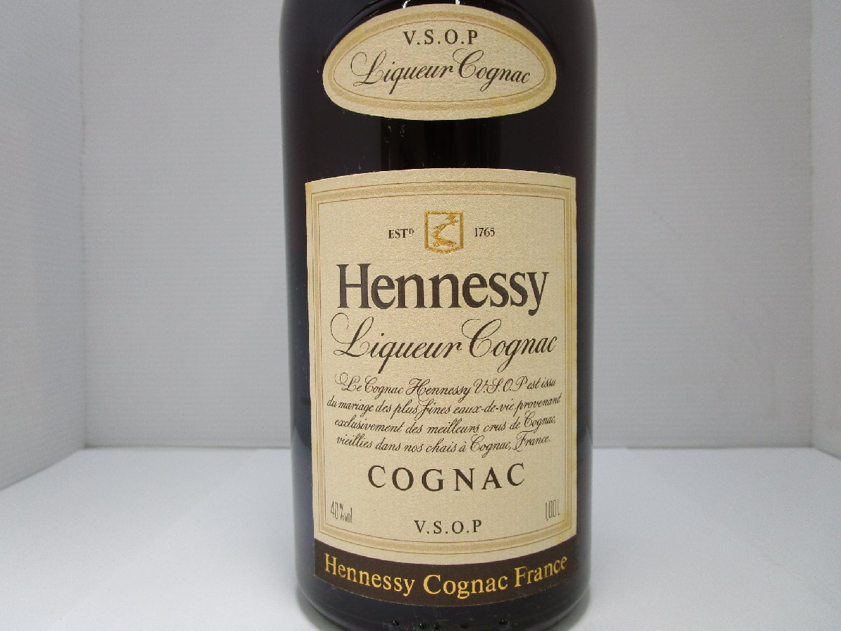 ヘネシー VSOP スリムボトル グリーン 1000ml/1L 40% Hennessy コニャックブランデー 未開栓 古酒 箱付き /B36207_画像2