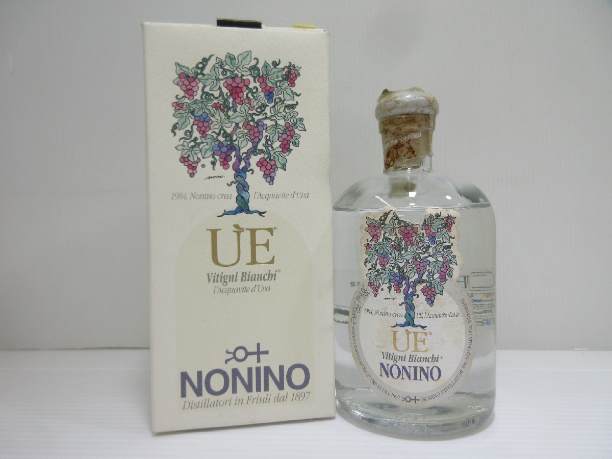 ノニーノ UE Vitigni Bianchi NONINO 350ml 38% イタリア グラッパ 未開栓 古酒 ※液漏れ跡有/キャップフィルム,紙帯シミ有 箱付き/A36095_画像1