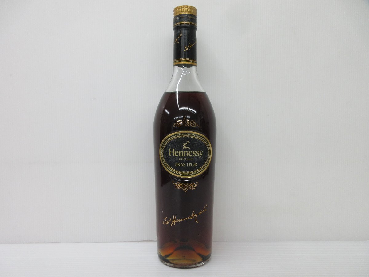 ヘネシー ブラスドール スリムボトル コニャックブランデー 700ml 40% HENNESSY BRAS D'OR COGNAC 古酒 未開栓 箱付き/A39171の画像2