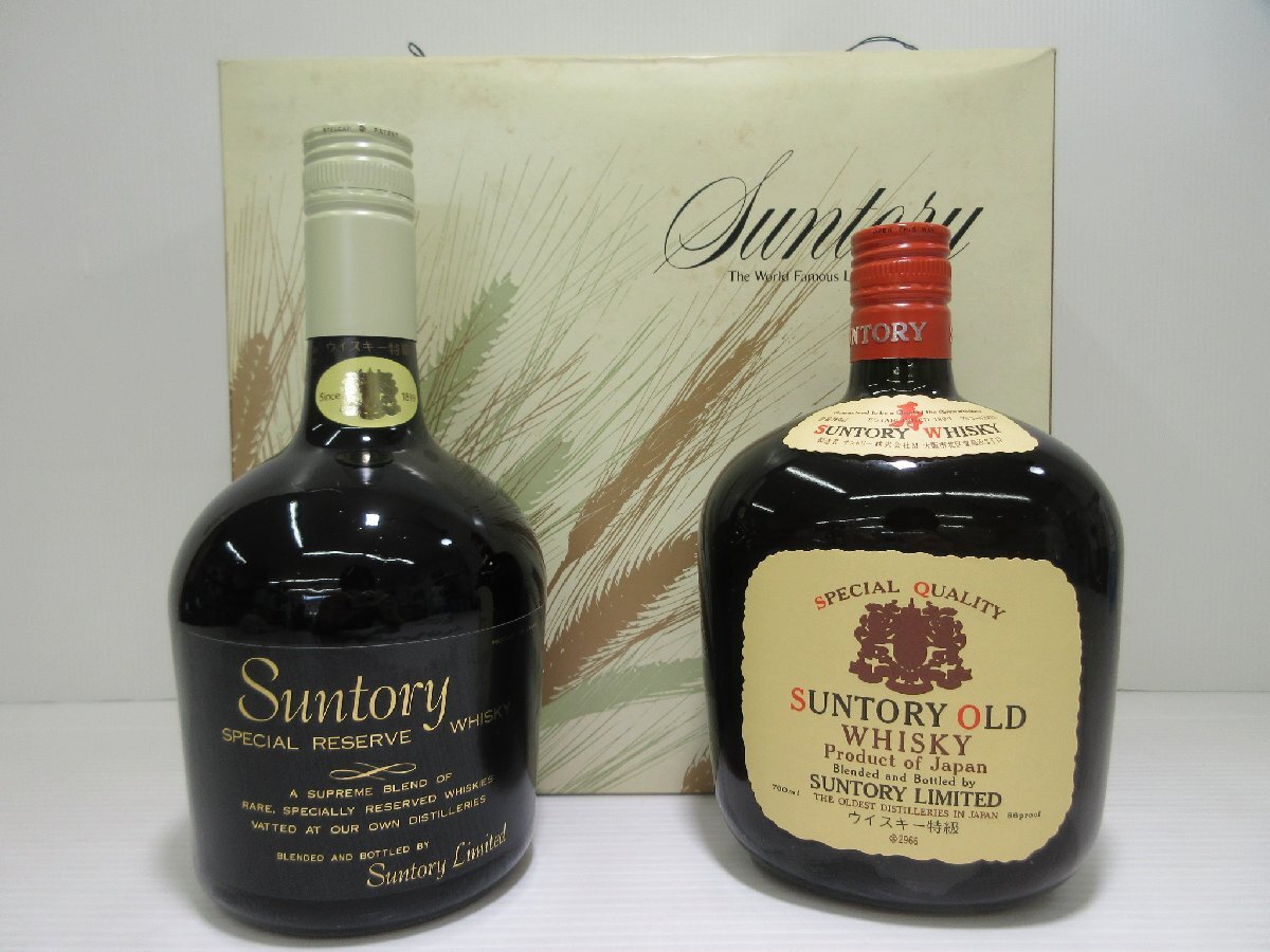 2本セット サントリー ウイスキー(リザーブ/オールド) SUNTORY 760ml 43% 国産 特級 未開栓 古酒 発送先広島県限定 箱付き/B32530,B32531の画像1