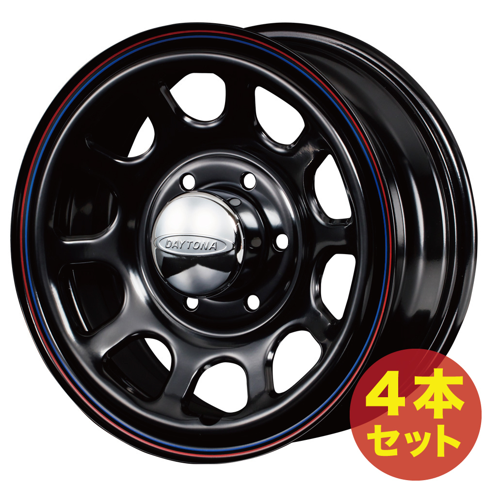 ハイエース 200系 ホイールセット DAYTONA-RS ブラック 16インチ×6.5J＋38 6穴_画像1