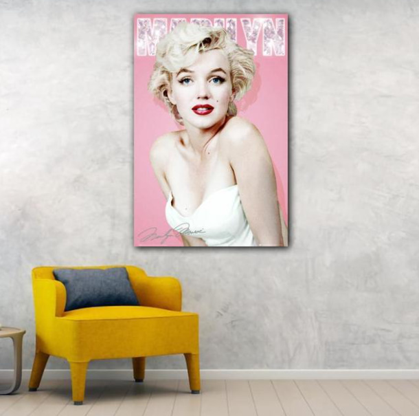  C2887 マリリン・モンロー Marilyn Monroe キャンバスアートポスター 50×75cm イラスト インテリア 雑貨 海外製 枠なし A_画像1