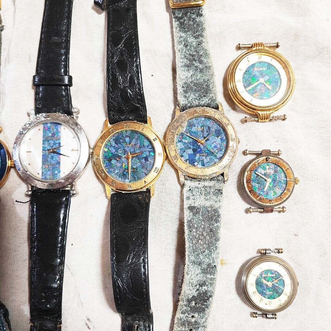 OPAL オパール文字盤腕時計 約10個 宝石宝飾ストーン アクセサリー まとめて メンズレディース腕時計 大量 セット kg本点個 ジャンク A04_画像3