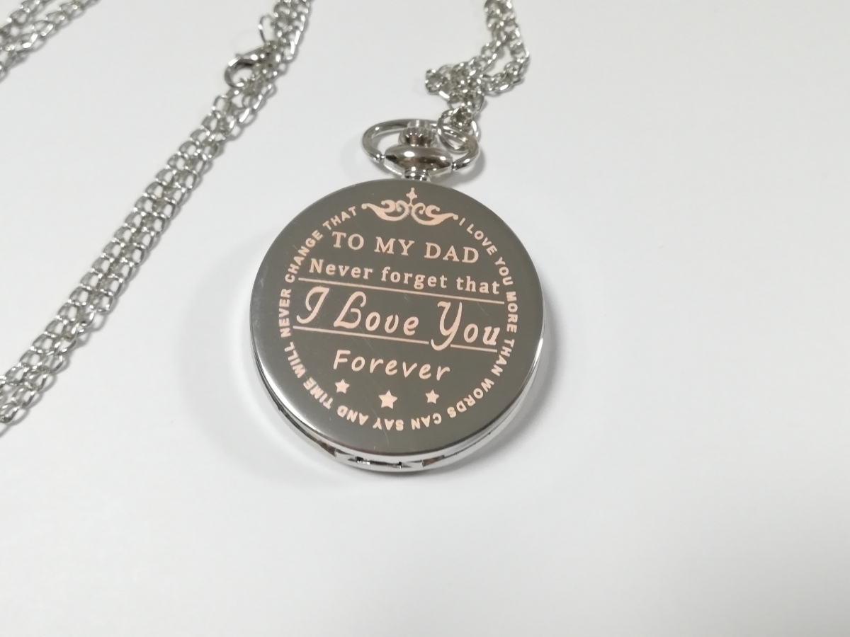  pocket watch quarts type present birthday Father's day message entering 