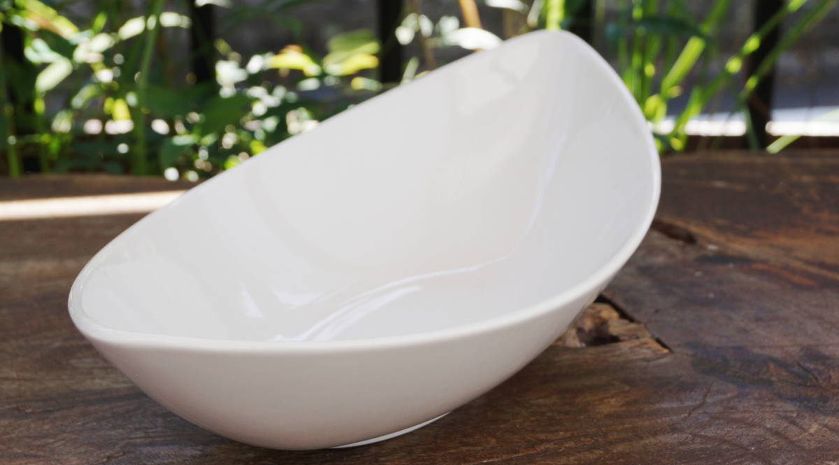 白い食器27.0cm ディープ カヌーボウル ５枚セット 舟形 カレー皿 パスタ皿 カフェ 白 ポーセラーツ 業務用 の画像5