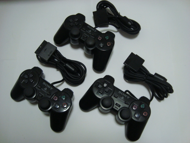 ★国内正規品 DUALSHOCK2 チャコール・ブラック コントローラ3台セット ジャンク品 アナログコントローラ PlayStation2 PS2 希少 レア★_画像1