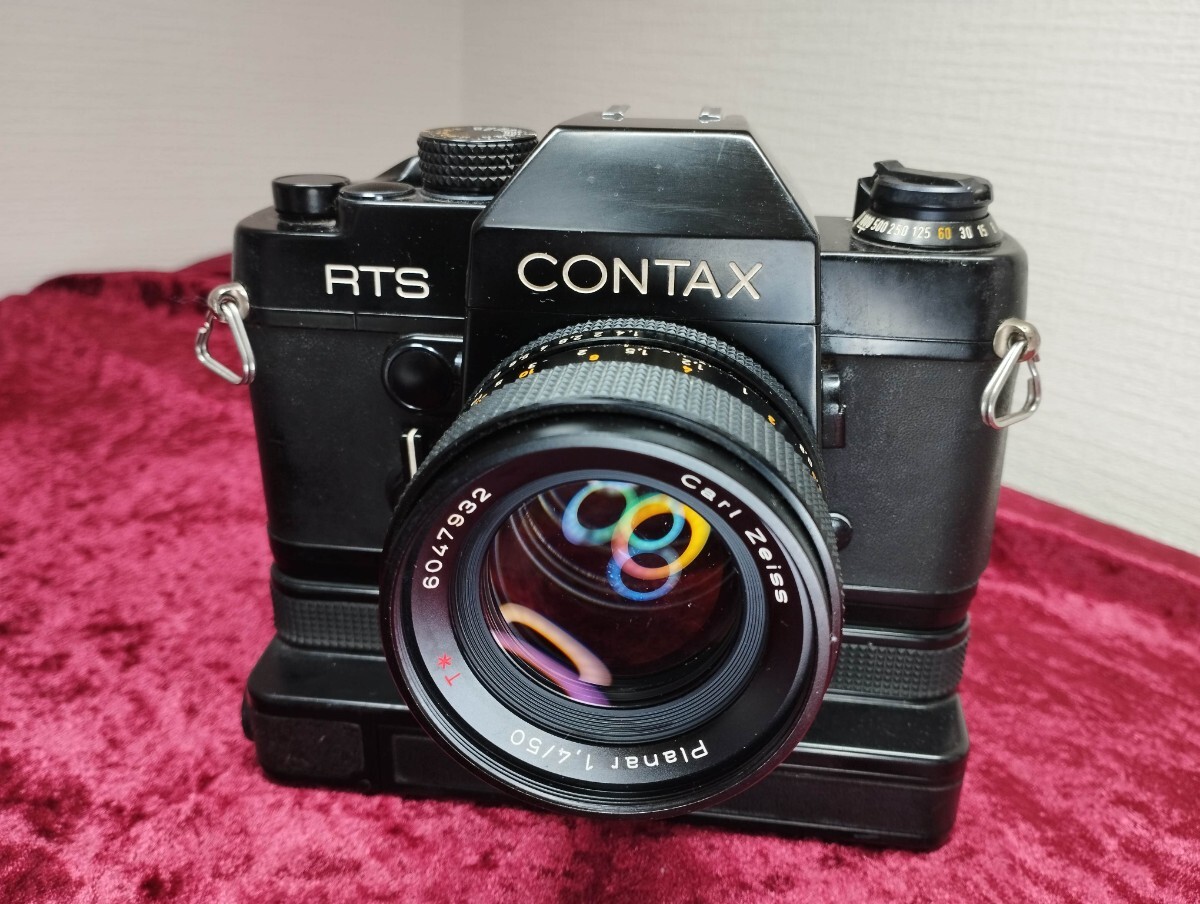 【委託品】 CONTAX RTS REALTIMEWINDER Carlzeiss Planar 50mm 1.4 シャッターOK 速度変化有り フィルムカメラ コンタックス 1円スタートの画像1