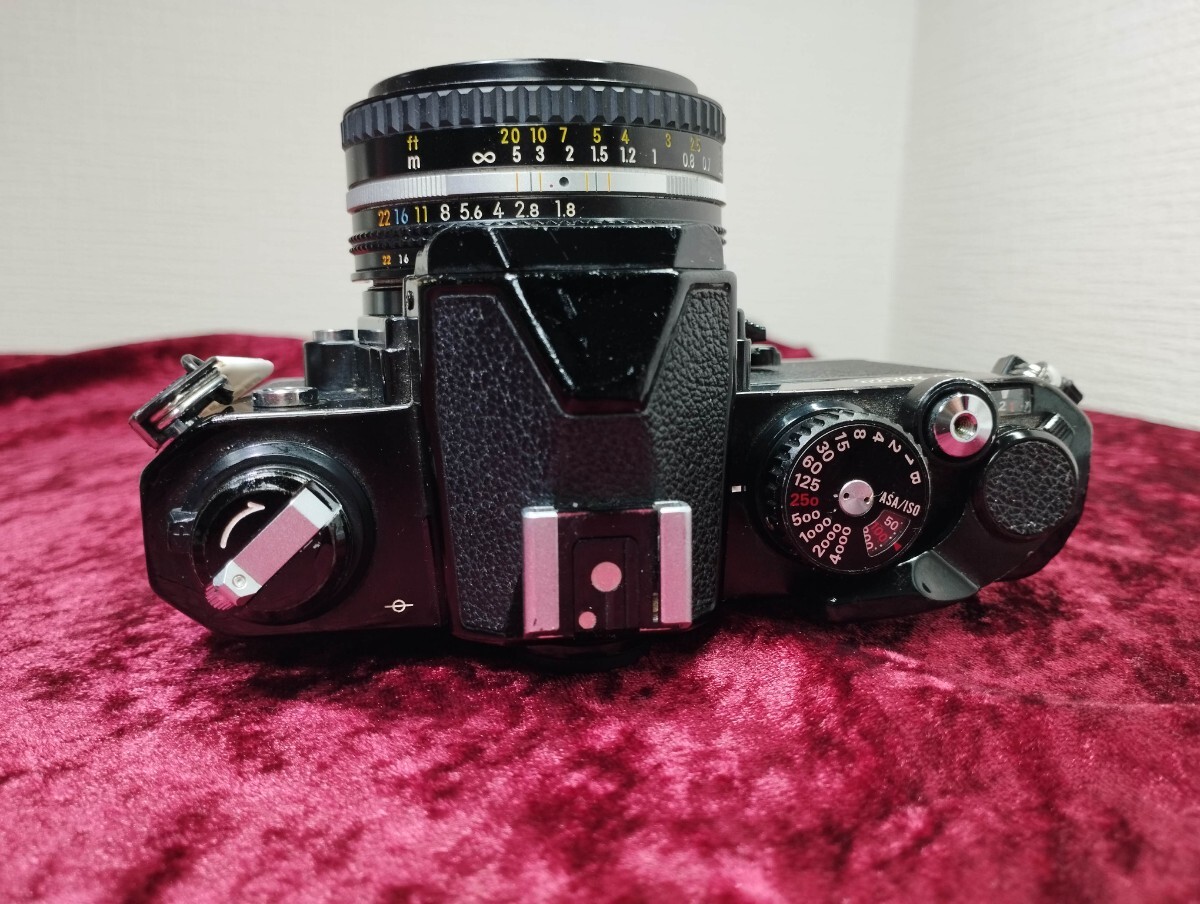 【委託品】 Nikon NEW FM2 Ai NIKKOR 50mm 1.8 フィルムカメラ シャッターOK 速度変化有り ニコン レンズ付き 1円スタート売り切りブラックの画像4