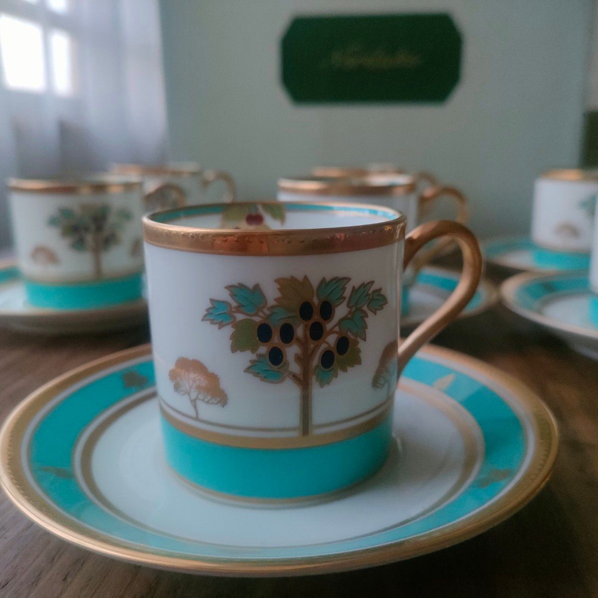 【未使用品】Noritake OASIS VERT カップ&ソーサー　7客セット