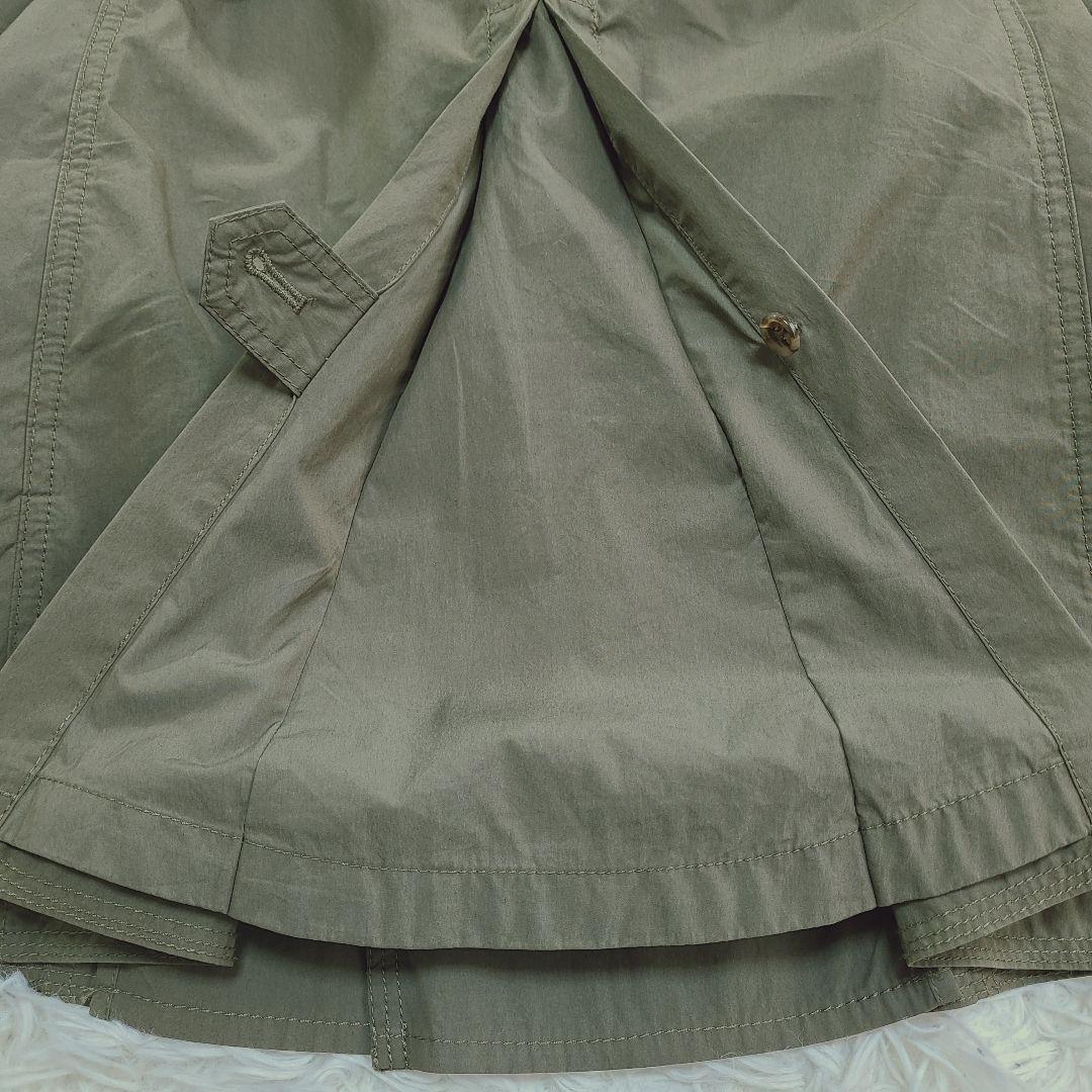 タケオキクチ トレンチコート ダブル スプリングコート Lサイズ カーキ 緑 TAKEO KIKUCHI スプリングコート ナイロン素材の画像8