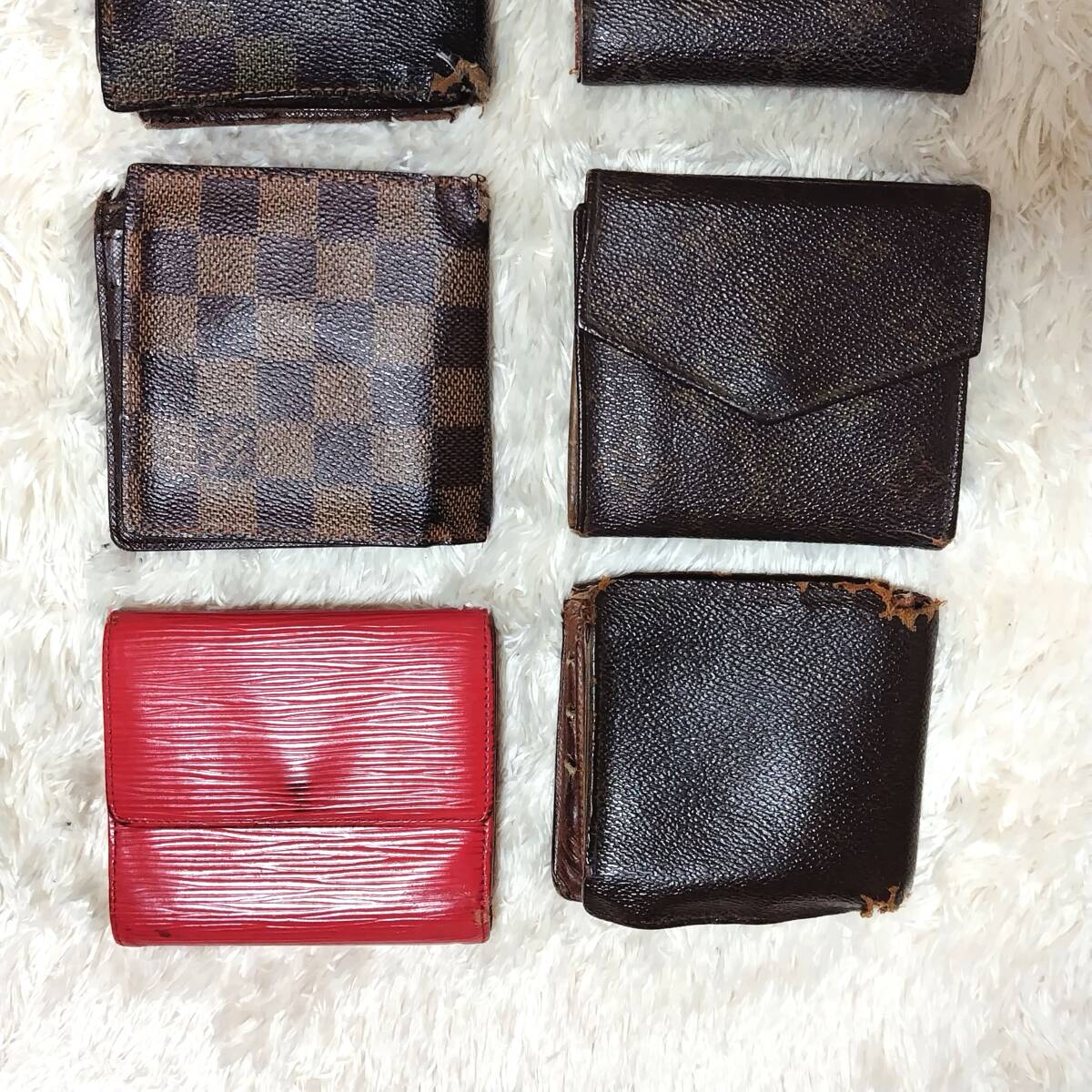 1円 LOUIS VUITTON 15点 まとめ売り ルイヴィトン 財布 ウォレット 二つ折り 長財布 モノグラム エピ タイガ ダミエ セット売り レッドの画像8