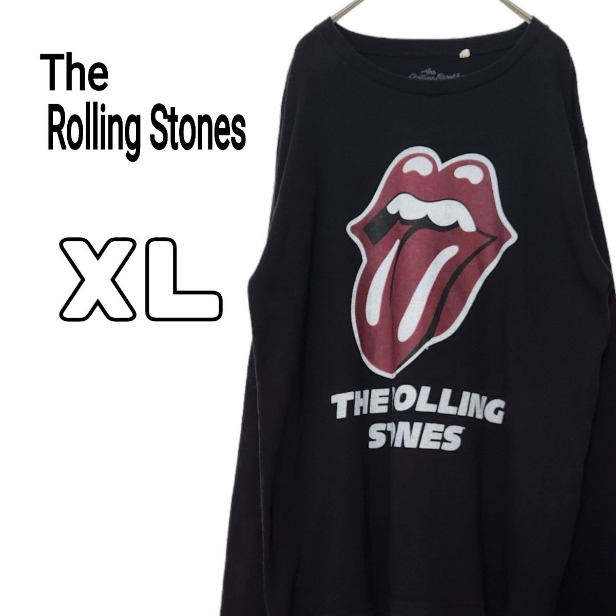 The Rolling Stones ローリングストーンズ  ロンT 長袖Tシャツ バンドTシャツ ブラック 黒 XL 古着