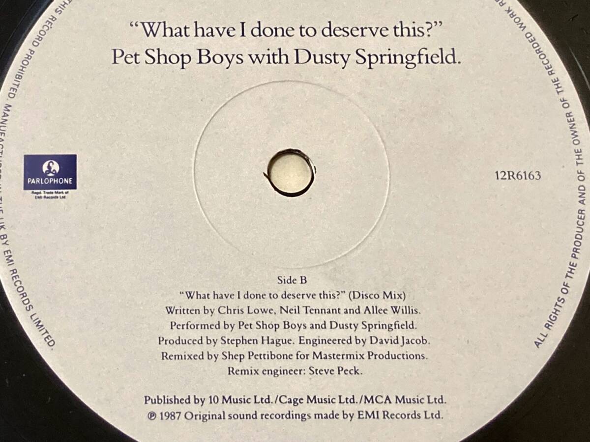 【80's】Pet Shop Boys / What Have I Done To Deserve This?　とどかぬ想い （1987、12inch Single、UK盤、Shep Pettibone）_画像4