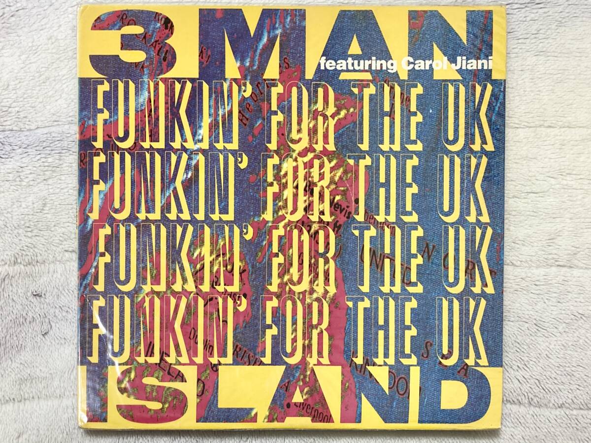 【80's】3 Man Island Featuring Carol Jiani / Funkin' For The UK （1988、12 Inch Single、US盤、大阪ジュビレーション、James Brown）_画像1