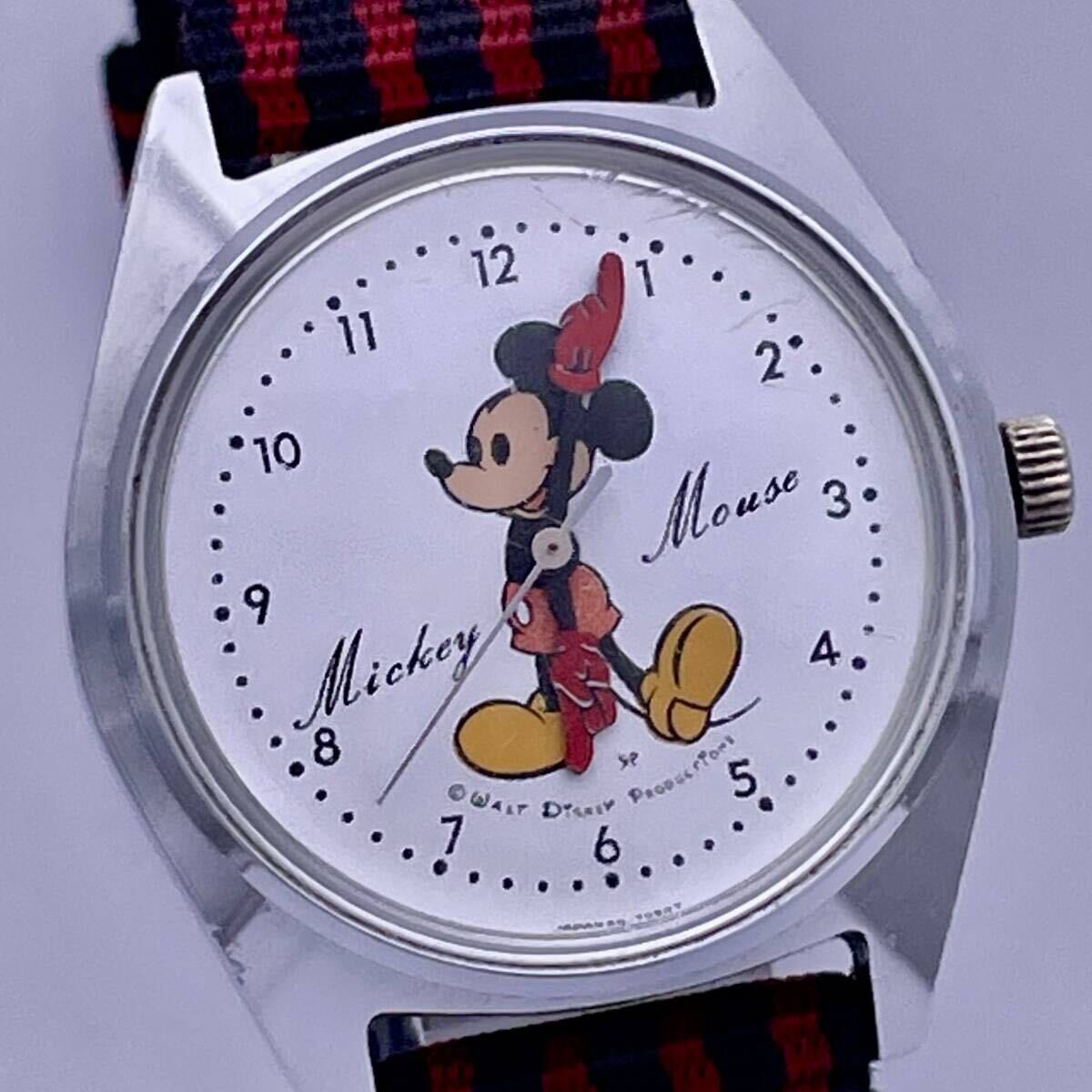 SEIKO セイコー Disney time ディズニータイム Mickey Mouse ミッキーマウス 5000-7000 腕時計 ウォッチ 手巻き 機械式 銀 シルバー P219の画像4