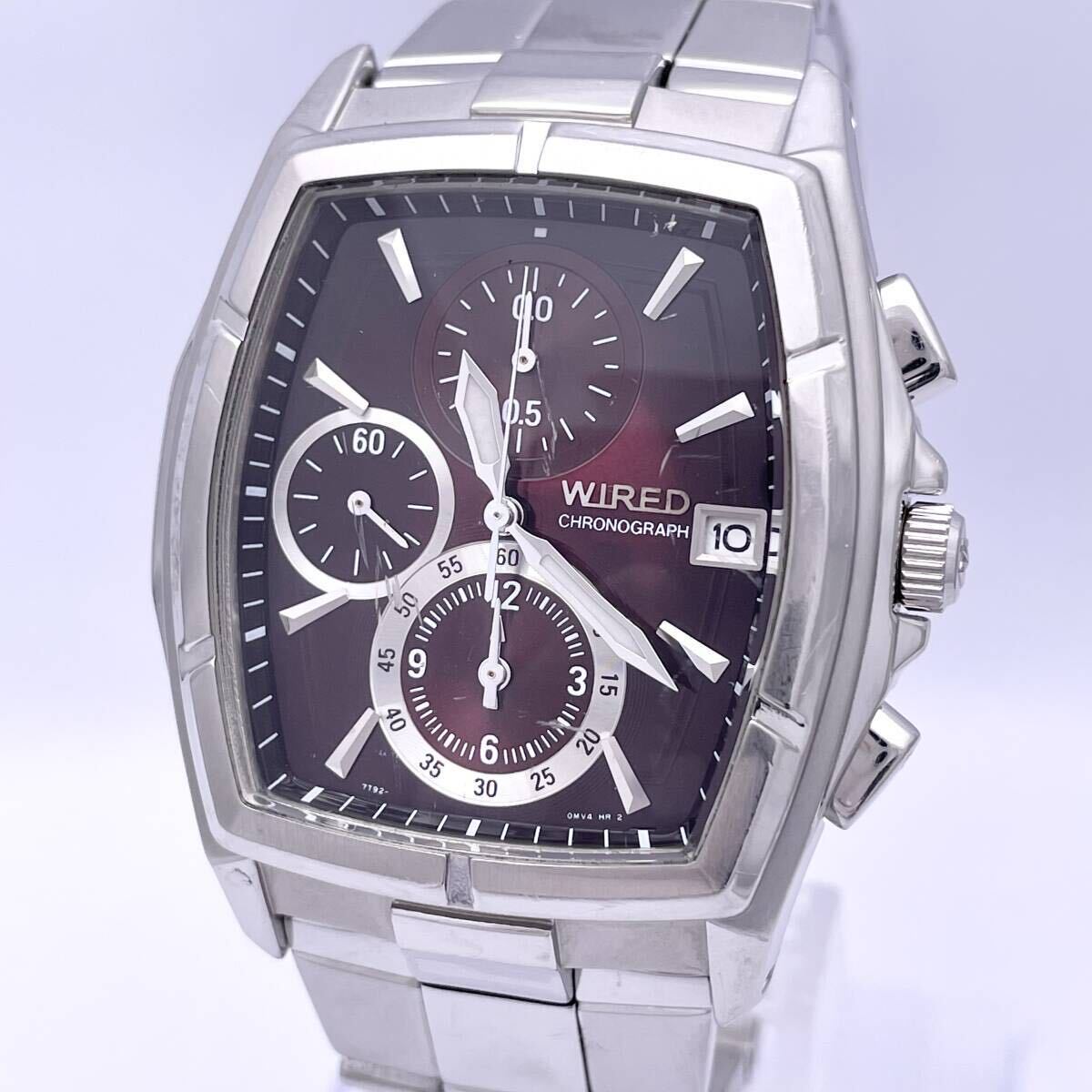 SEIKO セイコー WIRED ワイアード 7T92-0KB0 腕時計 ウォッチ クォーツ quartz クロノグラフ 銀 シルバー P279_画像1
