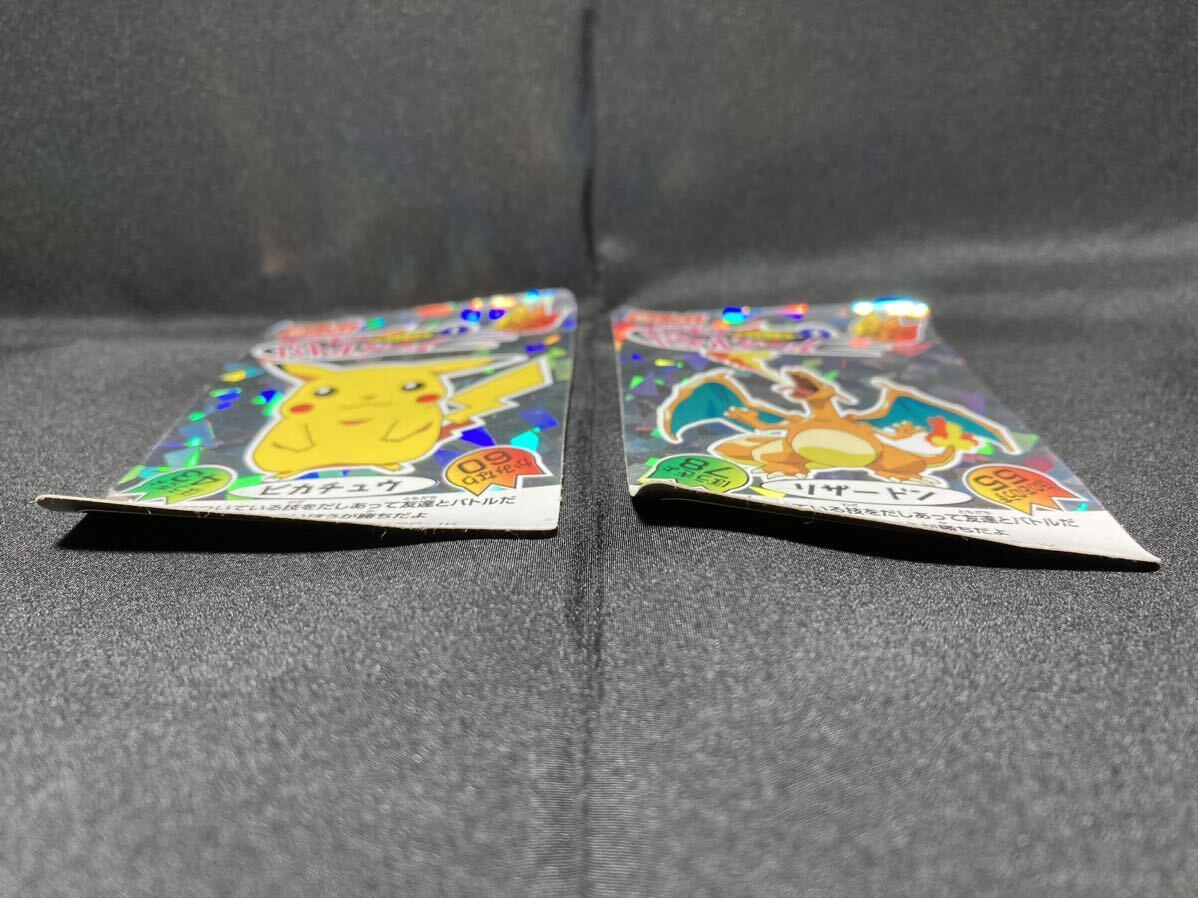 【難あり】ポケモン ニッスイ シール ステッカー ピカチュウ リザードン 2種 スペシャル バトル クイズ ヨレヨレ Pokemon Nissui Stickerの画像3