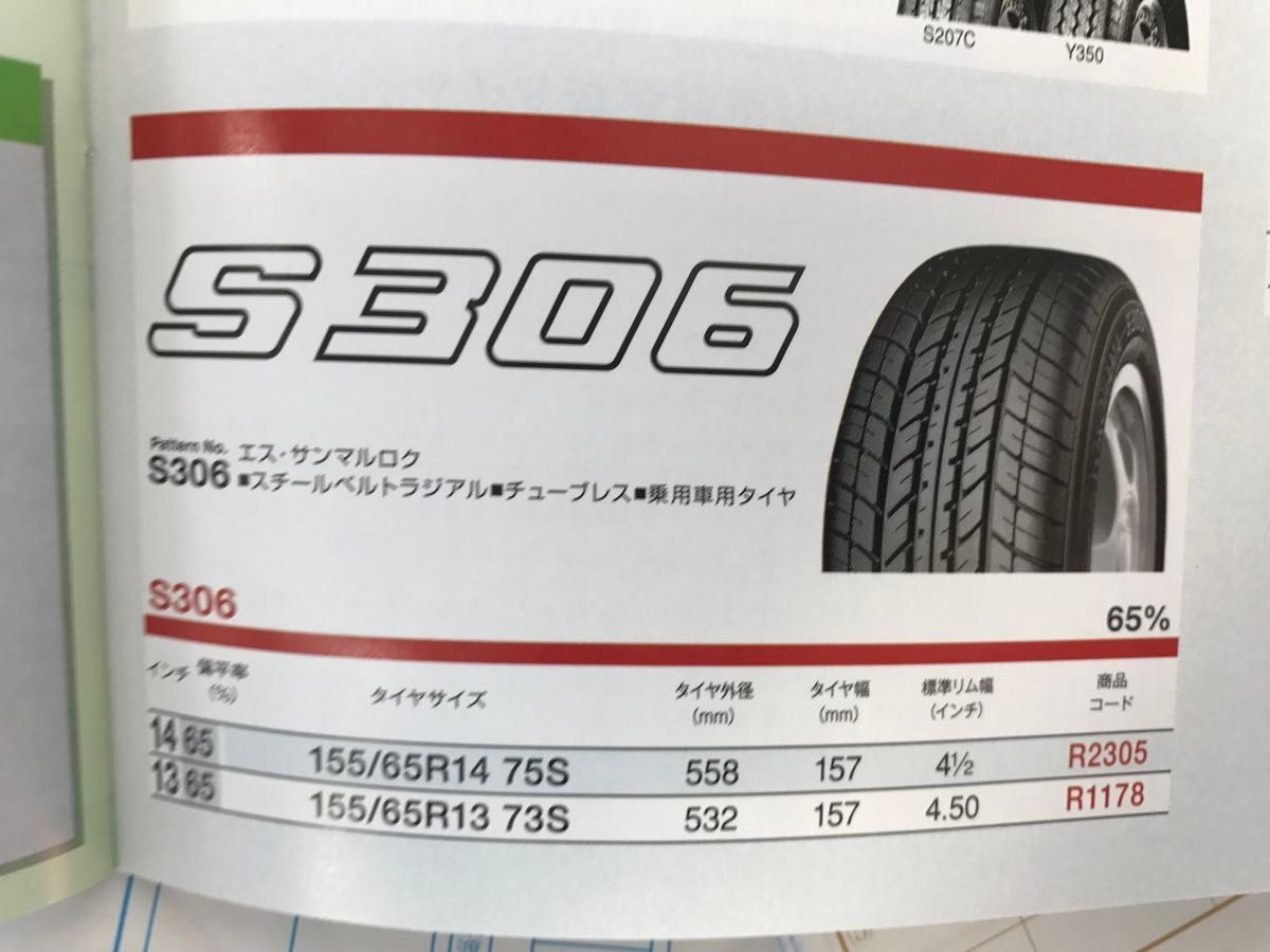 24年製！送料込み！155/65R14ヨコハマタイヤ　S306 新品　　4本　夏タイヤ