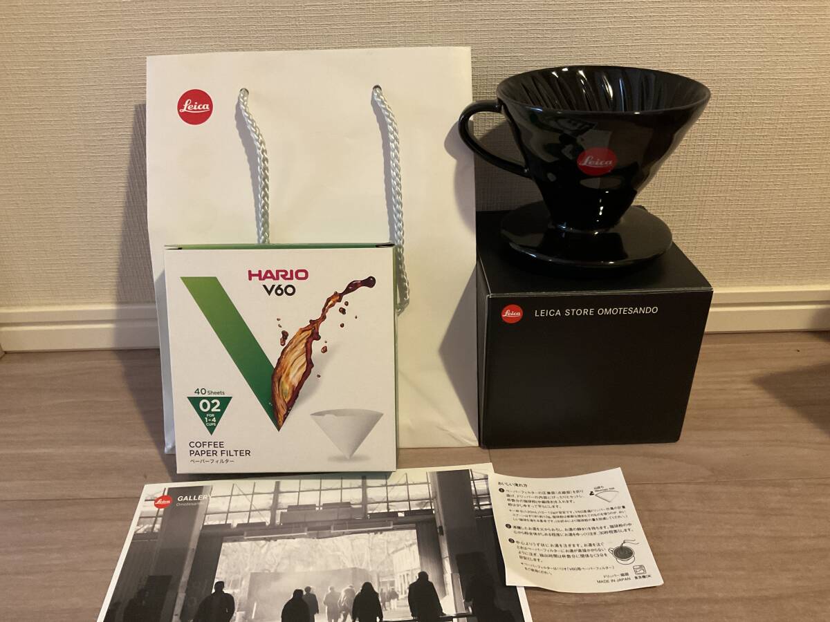 Leica ライカ 表参道 ノベルティ　ハリオ V6 コーヒードリッパー磁器製　ブラック_画像1