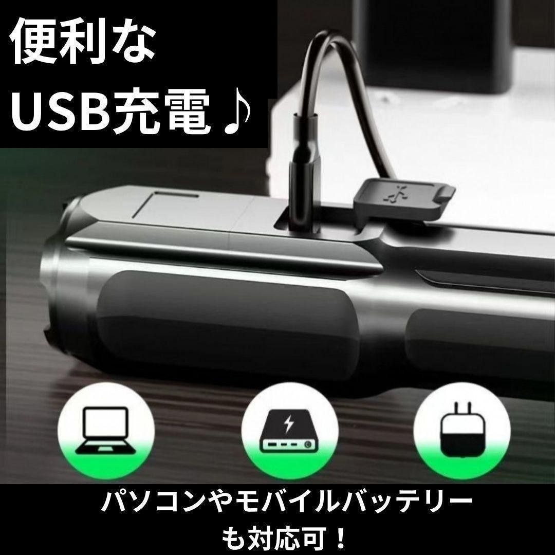 【大人気♪】ズーミングライト 強力照射 LEDライト 小型 懐中電灯 登山 防災 USB充電式 小型軽量　3段階照明　ズーム照射