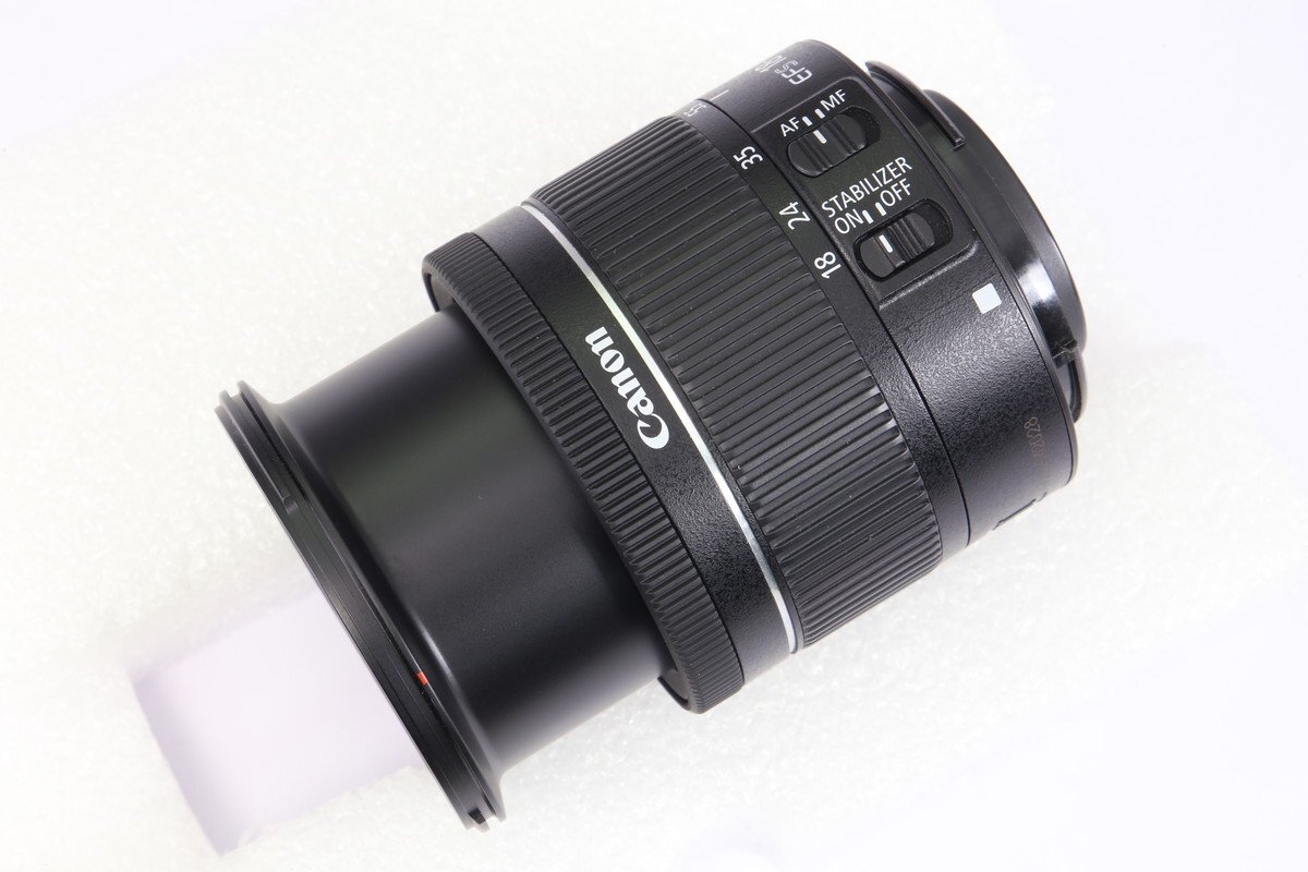 【 美品 | 動作保証 】 Canon EF-S18-55mm F4-5.6 IS STM ブラック 【 レンズプロテクター 追加付属 】_画像3