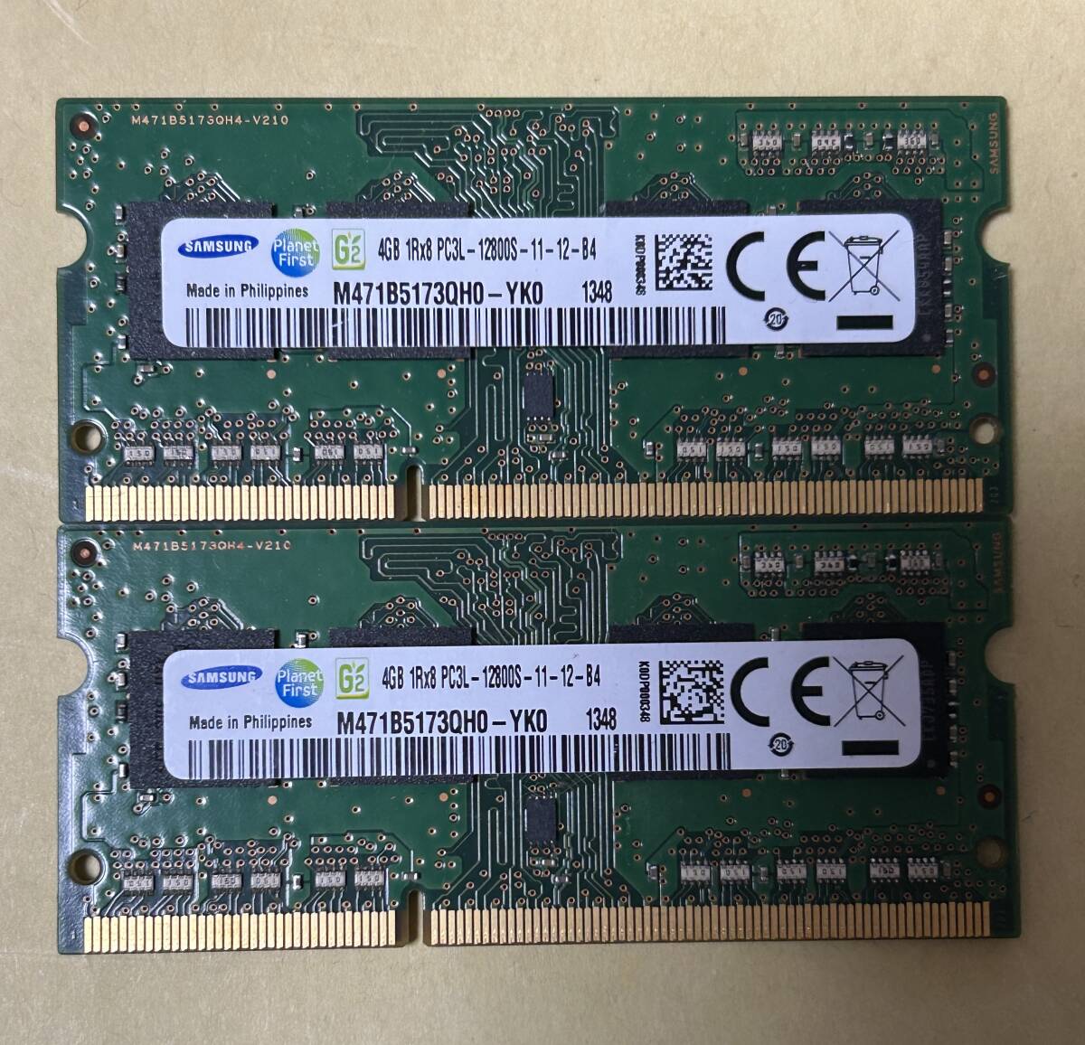SAMSUNG サムスン SO-DIMM 204pin DDR3L PC3L-12800S 4GB×2枚(8GB) 1.35V低電圧対応 1.5V対応 ノートパソコン用 ②_画像1