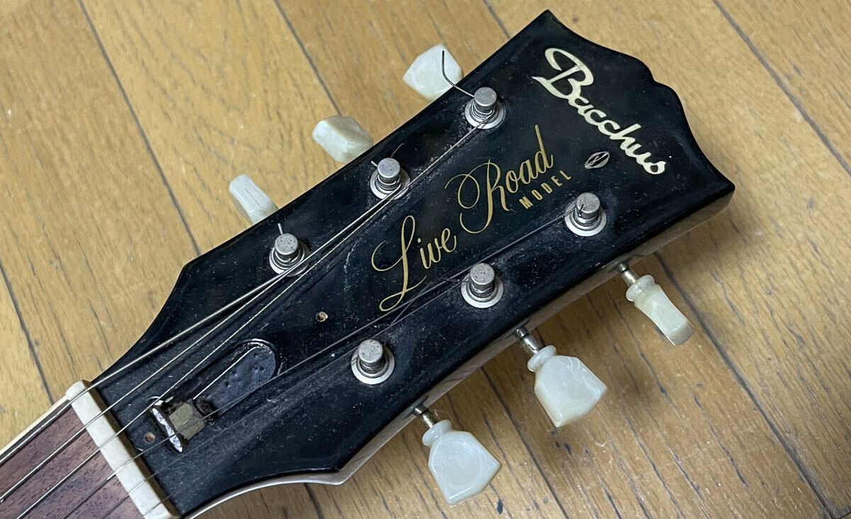 bacchus 初期 live road レスポール les paul standard日本製 軽量3.6kg 2点留トラスロッド japan blk バッカス momose 百瀬 モモセ_画像3