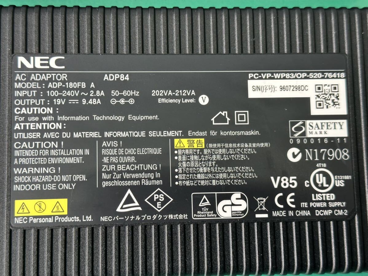 HP ACアダプタ HSTNN-DA12 HSTNN-LA12 19.5V 11.8A 230W 電源ケーブル付★NEC ADP84 19V9.48A (ADP-180FB A) ACケーブル付【動作確認済み】