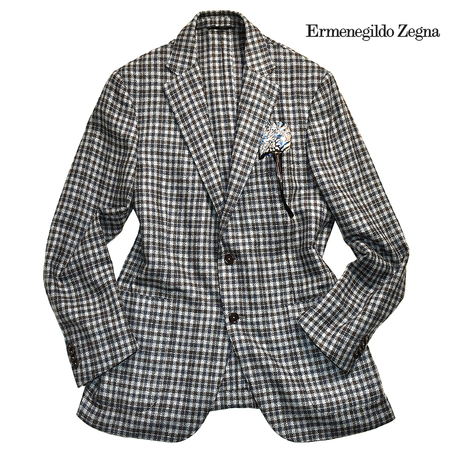 [定価30万↑] 頂点級 Ermenegildo Zegna / ゼニア 最高峰 カシミヤ100% ジャケット 50 メンズL - XL カシミア チェック ブレザー