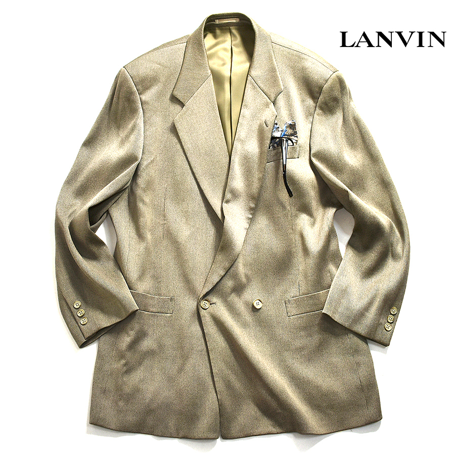 [定価８万] 美品 ランバン LANVIN 大人の逸品 テーラードジャケット 52 メンズXL - XXL 春 2L/3L ベージュ ブレザー_画像1