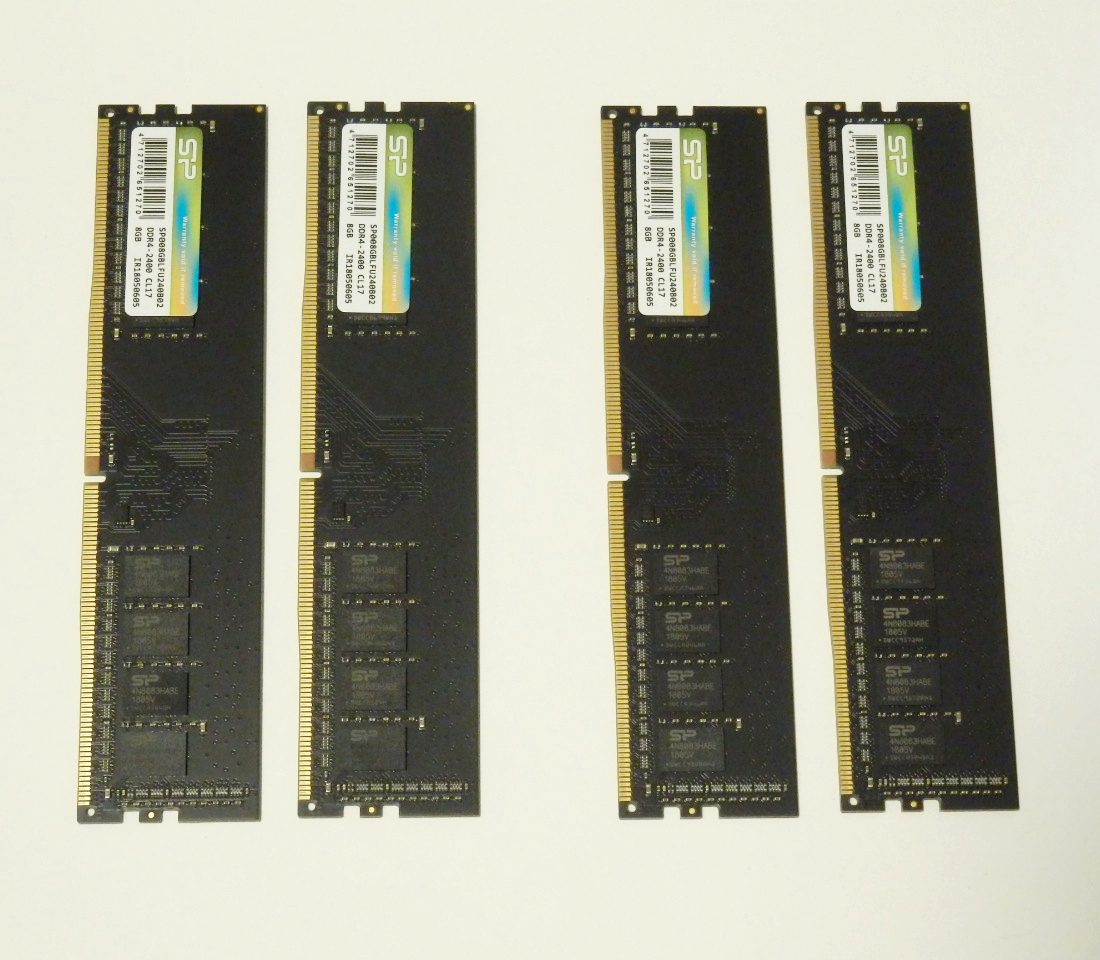  Silicon Power (シリコンパワー) メモリ DDR4-2400 (PC4-19200) SP016GBLFU240B22 (8GB 4枚 32GB) 中古動作品の画像2