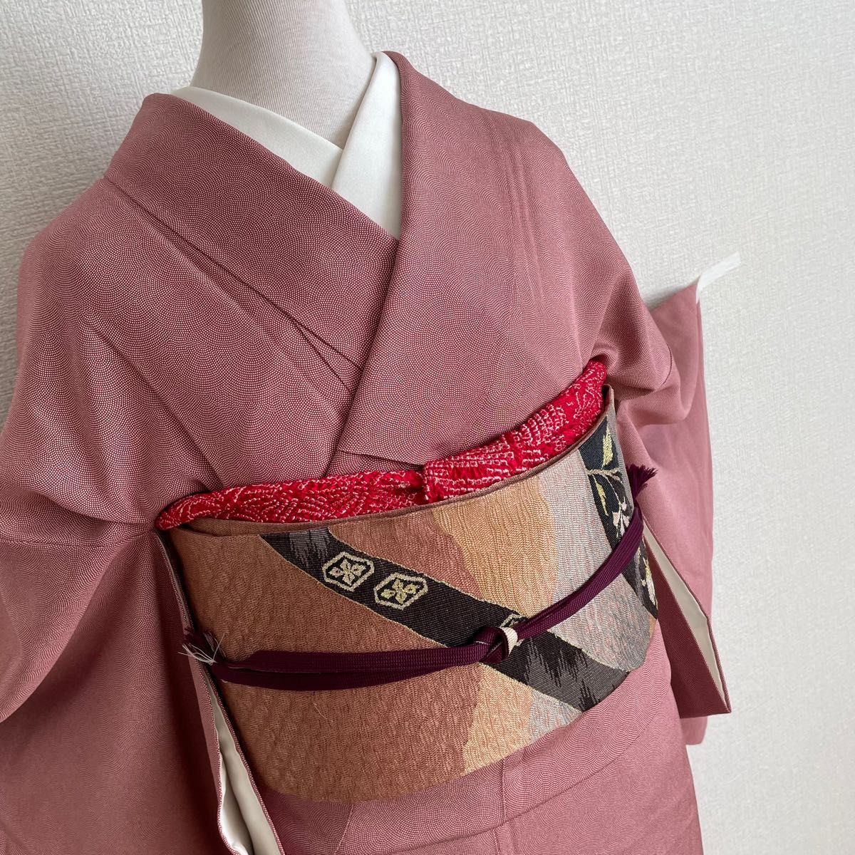 No 330 鮫小紋 着物単品 江戸小紋 紋入 薄い銀朱色|Yahoo No 330 鮫小紋 着物単品 江戸小紋 紋入 薄い銀朱色|Yahoo